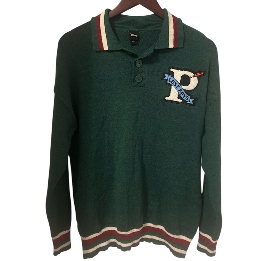 Disney Peter Pan Lost Boys Polo Letterman Sweater Men’s Size X-Small BoxLunch